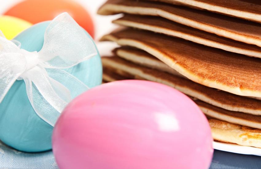 Pancakes and easter egg hunt